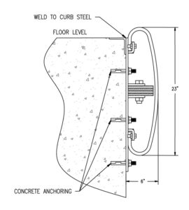 Steel spring dock bumper installation