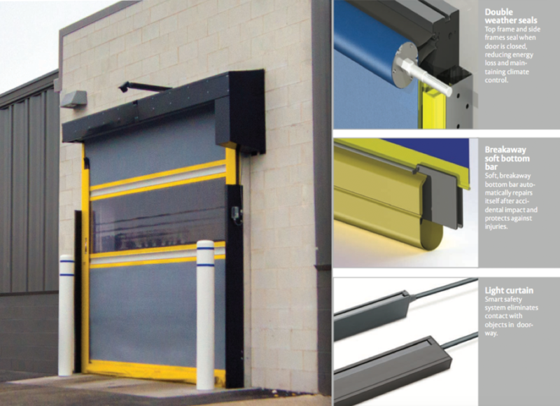 Exterior fabric rollup door used for demanding operations UltraFast door