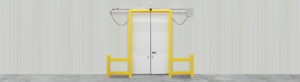 Bi-part sliding door and single sliding door options for cold storage facilities