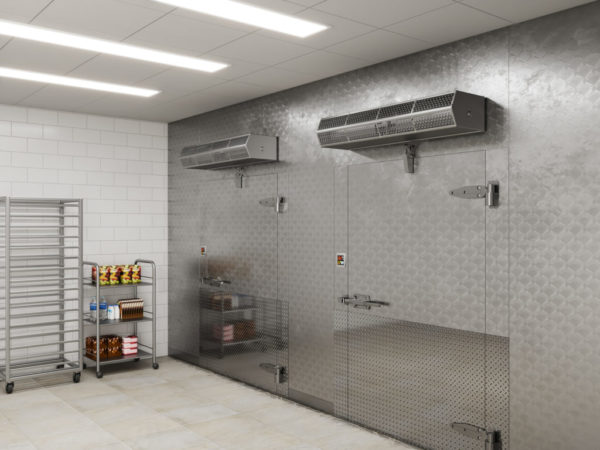 Commercial low profile air curtain restaurant food industry freezer door