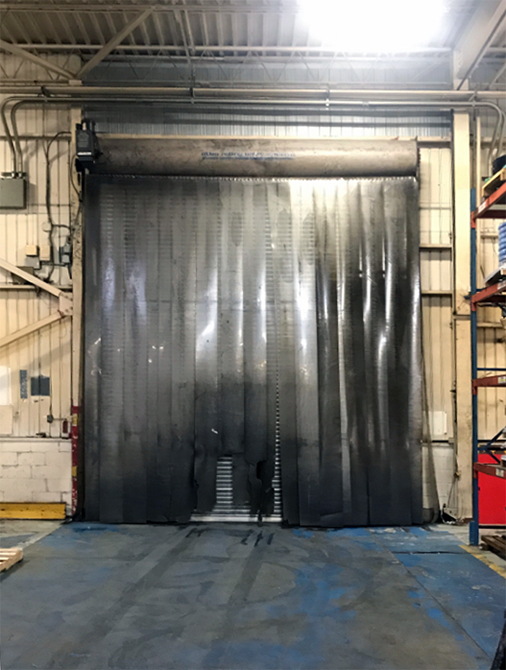 Rollstar Metal Forming - TNR Rubber Door - Inside - Before Strip Curtains Rolling Steel Door