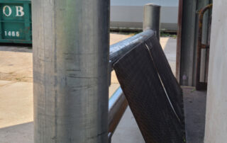 Galvanized pour-in pipe bollards with removable safety barrier