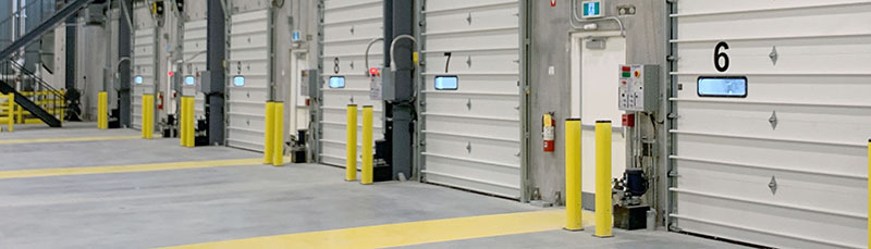 surface mounted bollard loading dock warehouse