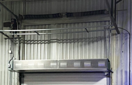 peterborough manufacturing plant air curtain berner ICD14 industrial with custom frame suppot