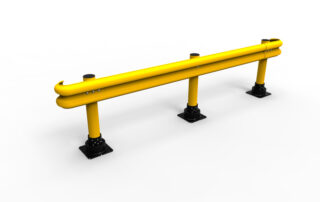 SlowStop guardrail warehouse guarding flexible rebounding polycarbonate railing product shot