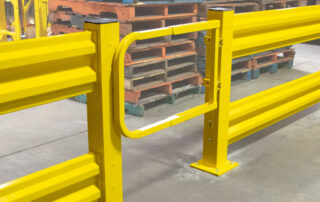 Steel Guardrail Systems warehouse guarding railing spring loaded gate