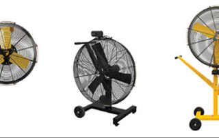 BAF Big Ass Fans directional fan AirEye mounting options overhead portable base pedestal wall column bar joists i-beam