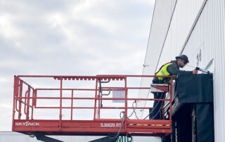 blue giant rain shroud dock canopy dock seal installation technician sealing gaps