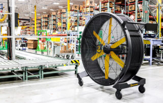 BAF Big Ass Fans directional barrel fan Sidekick manufacturing plant assembly line