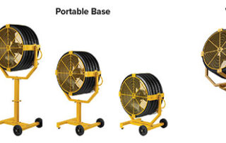 BAF Big Ass Fans Yellow Jacket directional fan mounting option overhead portable base wall column