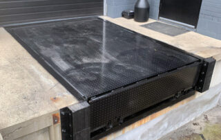 Etobicoke warehouse After New Blue Giant heavy-duty Hydraulic Dock Leveler workhorse rust resistant powder coated black rubber dock weather seal stripping